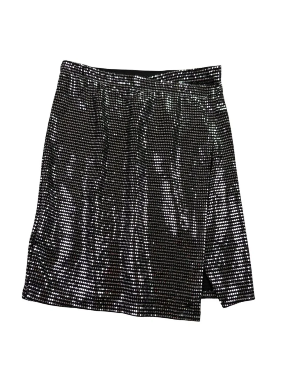 Sincerely Jules Womens Silver Lurex Sequined Crop Top & Skirt Set Size S